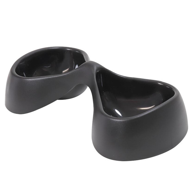United Pets Bicio миска двойная, 2х230 мл, черная