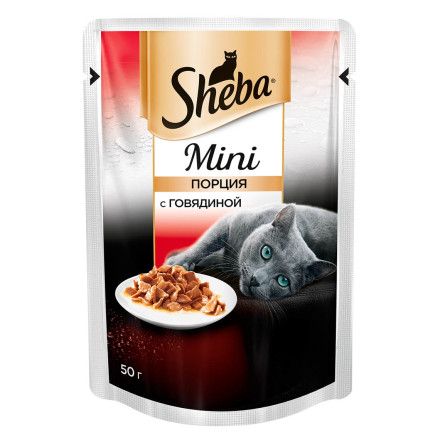 Sheba влажный корм для кошек в мини-порциях с говядиной 33 шт х 50 г
