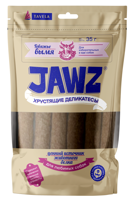 JAWZ Хрустящие Деликатесы лакомство для собак, говяжье вымя - 35 г