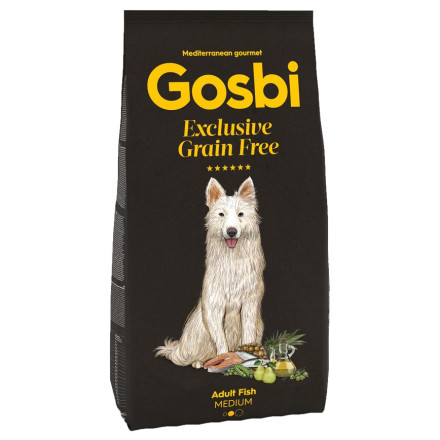 Gosbi Exclusive сухой беззерновой корм для взрослых собак всех пород с рыбой - 12 кг