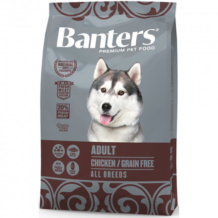 Banters Adult Grain Free сухой корм для взрослых собак с чувствительным пищеварением беззерновой с курицей - 3 кг