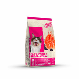 STATERA сухой корм для взрослых стерилизованных кошек и кастрированных котов, с лососем - 800 г