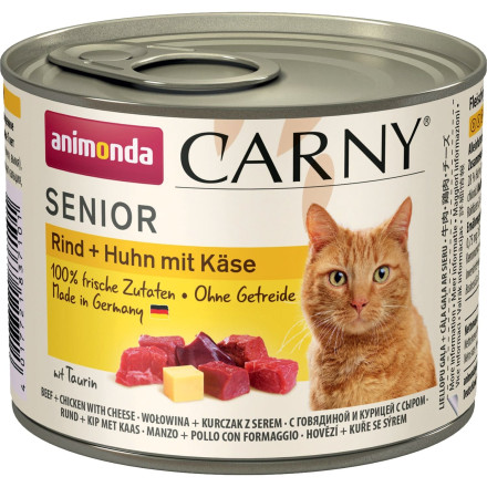 Animonda Carny Senior влажный корм для взрослых кошек старше 7 лет с курицей и сыром - 200 г (6 шт в уп)