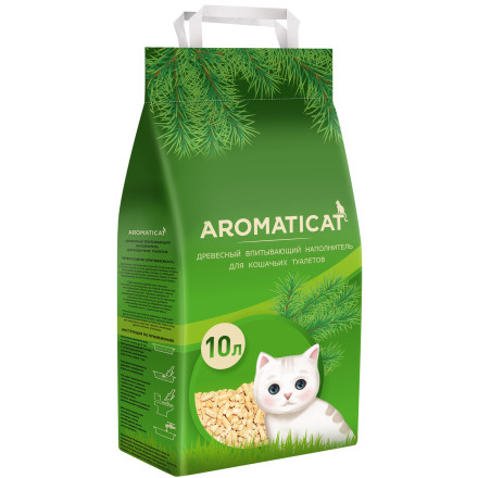 AromatiCat древесный впитывающий наполнитель для кошачьего туалета - 10 л (6 кг)