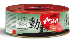 Prime Asia влажный корм для взрослых кошек тунец с красной кефалью в желе, в консервах - 85 г х 24 шт