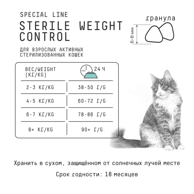 AJO Cat Sterile Weight Control сухой корм для стерилизованных кошек, для контроля веса, с курицей - 400 г