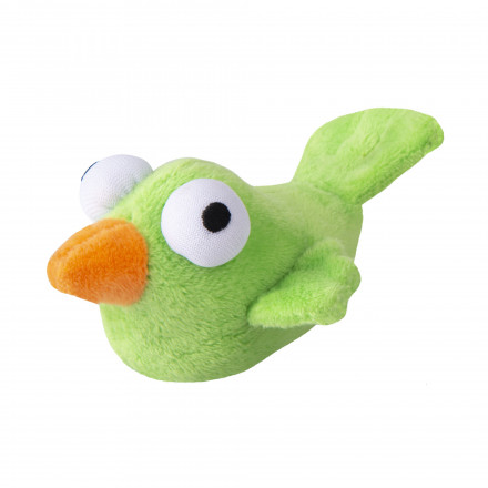 Rogz игрушка для кошек, плюшевая с мятой, зеленая птичка, CTC01L, зеленый