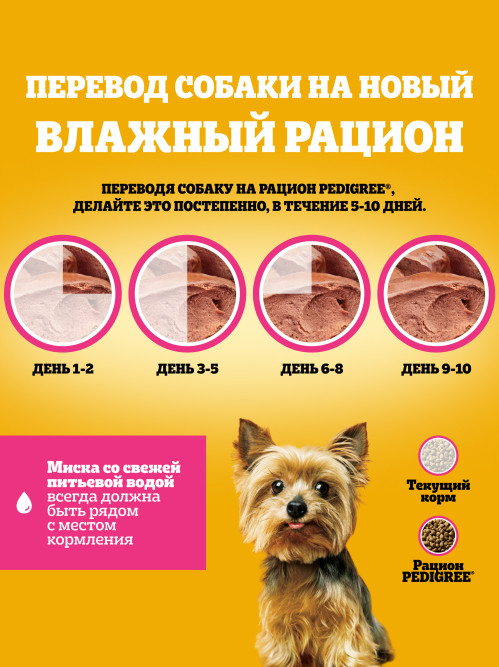 Pedigree влажный корм для взрослых собак миниатюрных пород паштет с говядиной, в паучах - 80 г х 28 шт