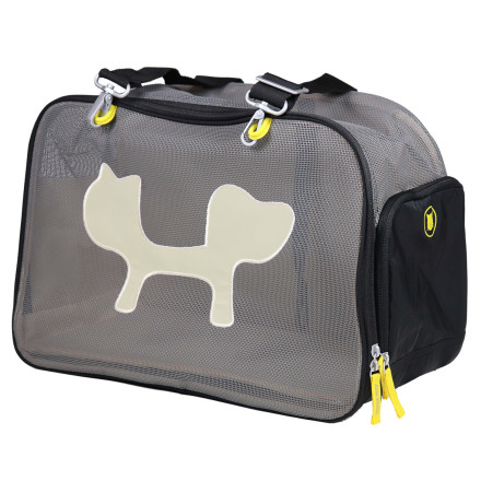 United Pets Mesh Bag мягкая сумка-переноска, 44х23х28 см, черная/желтая