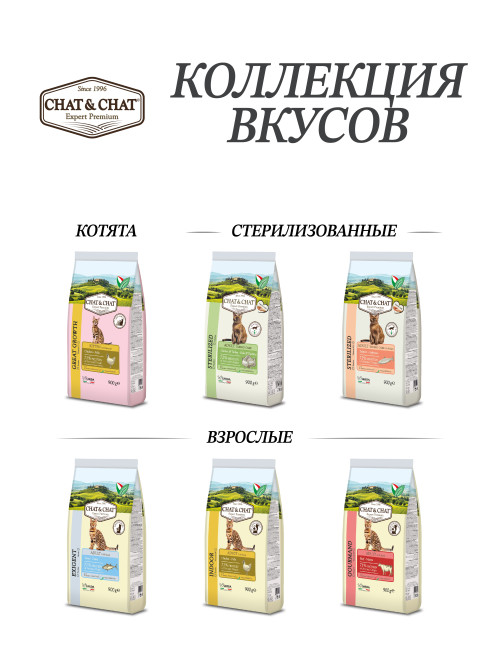 Chat&amp;Chat Adult Gourmand Beef сухой корм для взрослых кошек с говядиной - 2 кг
