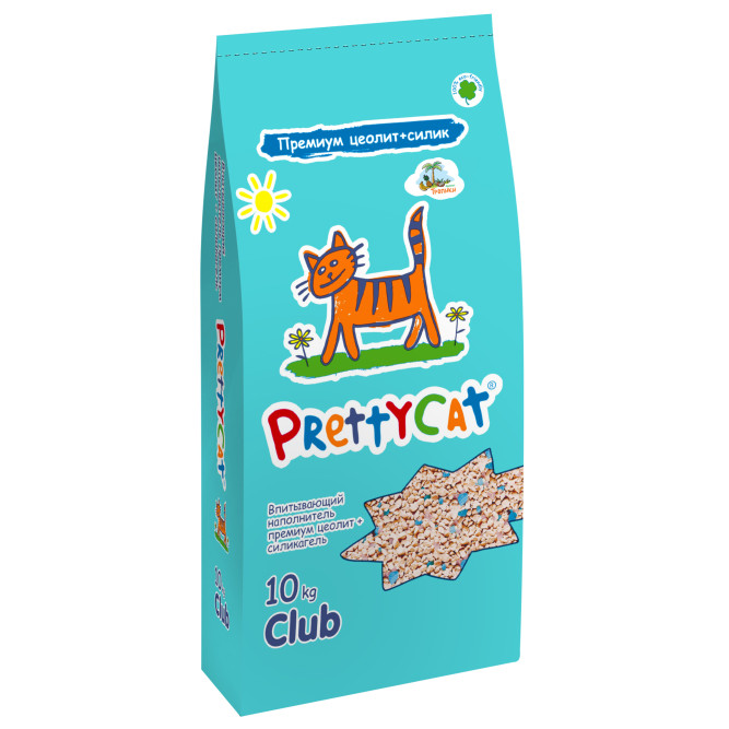 PrettyCat Premium наполнитель впитывающий для кошачьего туалета, с ароматом "Тропики" - 10 кг