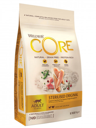 Wellness Core сухой корм для стерилизованных кошек с курицей и индейкой 4 кг