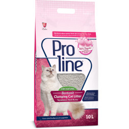 Proline комкующийся наполнитель для кошачьих туалетов, с ароматом детской присыпки - 10 л (8,5 кг)
