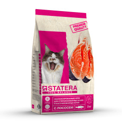 STATERA сухой корм для взрослых стерилизованных кошек и кастрированных котов, с лососем - 3 кг