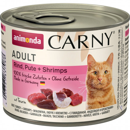 Animonda Carny Adult влажный корм для взрослых кошек с индейкой и креветками - 200 г (6 шт в уп)