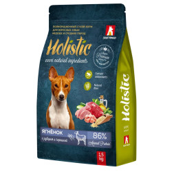 Зоогурман Holistic сухой корм для взрослых собак мелких и средних пород, с ягненком, рубцом и черникой - 1,5 кг