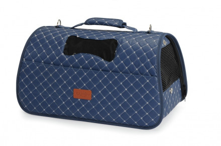 Camon сумка-переноска для кошек и собак стеганая, синяя, 50x27x27 см