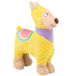 Mr.Kranch игрушка для собак Лама плюшевая с пищалкой, 20 см, желтая