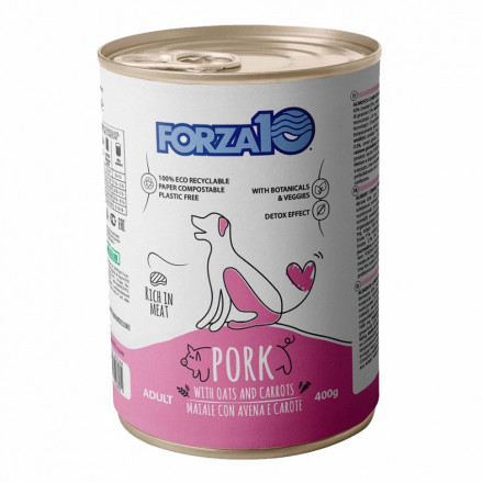 Forza10 Maintenance влажный корм для взрослых собак со свининой, овсом и морковью, в консервах - 400 г х 12 шт