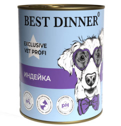Best Dinner Exclusive Vet Profi Urinary Индейка консервы для собак - 340 г х 6 шт