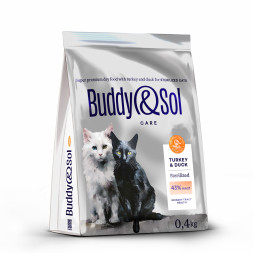 Buddy&amp;Sol Care Sterilized сухой корм для взрослых стерилизованных кошек с индейкой и уткой - 400 г