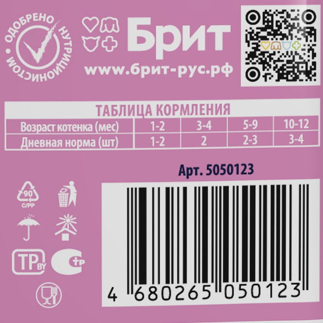 Брит Премиум паучи для котят с кроликом кусочки в желе - 85 г х 14 шт