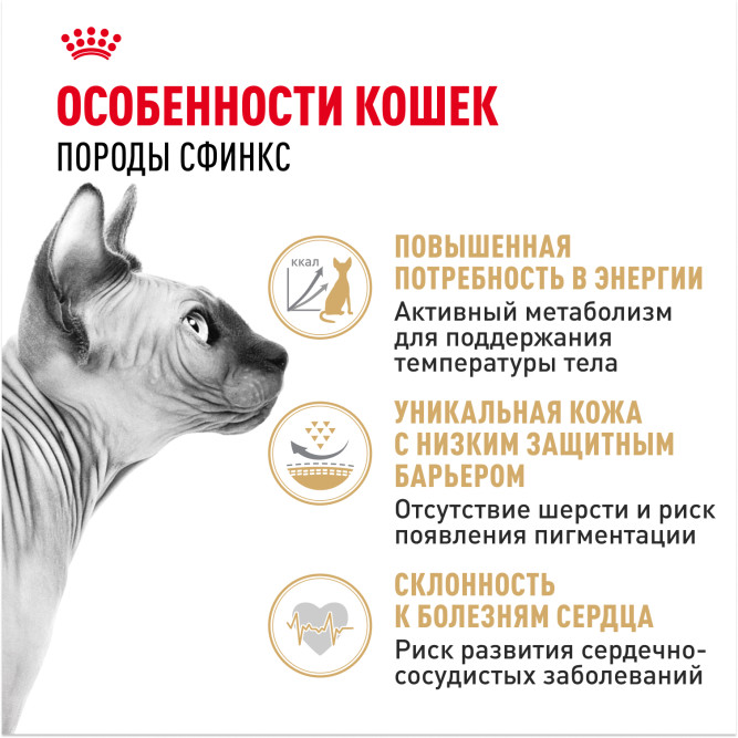 Royal Canin Sphynx сухой корм для взрослых кошек породы сфинкс - 400 г