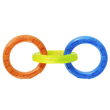 NERF игрушка для собак кольца-грейфер, синий оранжевый желтый - 29 см