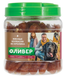 Оливер лакомство для собак всех пород мясные колбаски из кролика - 750 г