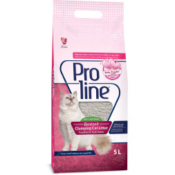 Proline комкующийся наполнитель для кошачьих туалетов, с ароматом детской присыпки - 5 л (4,25 кг)