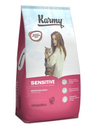 Karmy Sensitive сухой корм для взрослых кошек с чувствительным пищеварением с индейкой - 10 кг