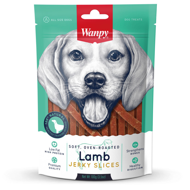 Лакомство Wanpy Dog для собак соломка из мяса ягненка 100 г