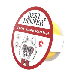 Best Dinner влажный корм для взрослых собак мелких пород, паштет с ягненком и томатами, в ламистерах - 100 г х 12 шт