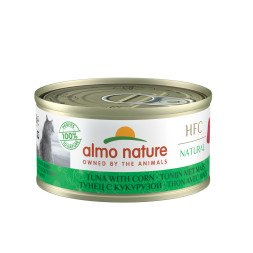 Almo Nature HFC Natural Tuna with Sweet Corn консервы для взрослых кошек с тунцом и сладкой кукурузой, в бульоне - 70г х 24 шт