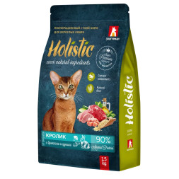 Зоогурман Holistic сухой корм для взрослых кошек, с кроликом, брокколи и цуккини - 1,5 кг