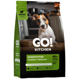 Go' Kitchen SENSITIVITIES Grain Free сухой беззерновой корм для щенков и собак с чувствительным пищеварением, с индейкой - 1,59 кг