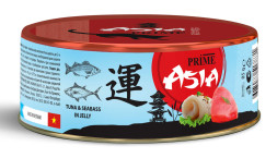 Prime Asia влажный корм для взрослых кошек тунец с сибасом в желе, в консервах - 85 г х 24 шт