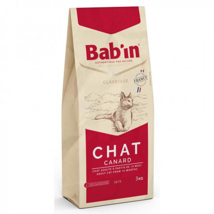 Babin Classique Chat Canard сухой корм для взрослых кошек всех пород на основе утки, свинины и домашней птицы - 3 кг