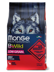 Monge Dog BWild Low Grain сухой низкозерновой корм для взрослых собак всех пород с мясом оленя 2,5 кг