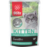 Изображение товара Blitz Sensitive влажный корм для котят, кусочки в соусе, с индейкой и потрошками - 85 г x 24 шт