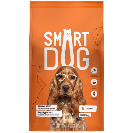 Smart Dog сухой корм для взрослых собак, с индейкой - 18 кг