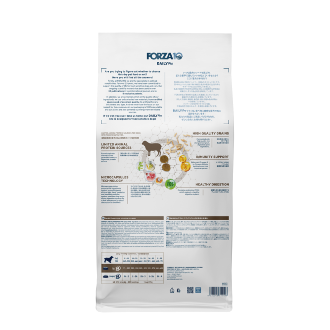 Forza10 DAILYPro Dog Adult Medium сухой монобелковый корм для взрослых собак средних пород с ягненком - 12 кг