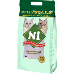 Наполнитель N1 Crystals антибактериальный силикагелевый для кошачьего туалета 5 л