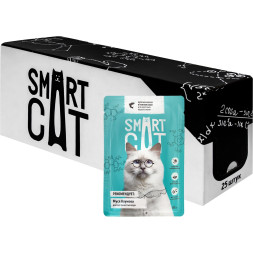 Smart Cat паучи для взрослых кошек и котят с лососем кусочки в соусе - 85 г х 25 шт