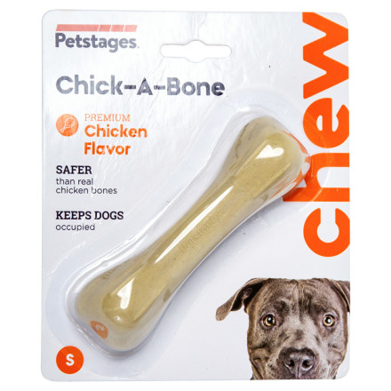 Petstages игрушка для собак Chick-A-Bone косточка с ароматом курицы малая, 11 см