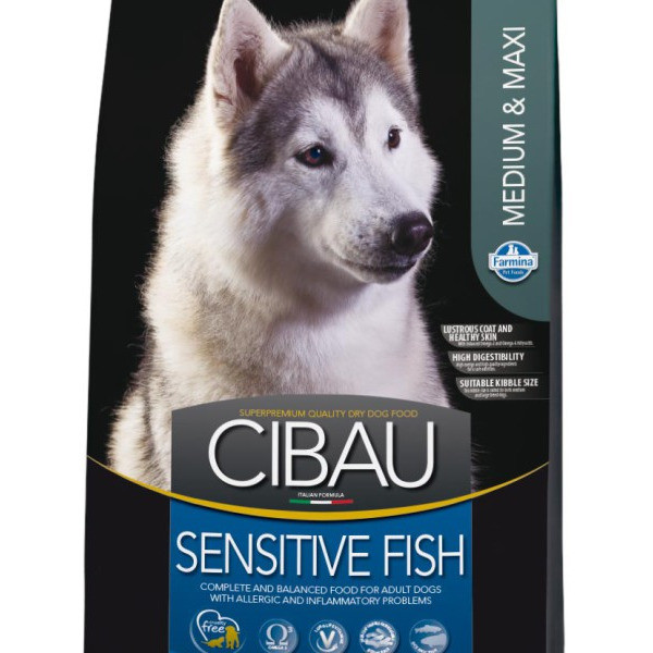 Farmina Cibau Sensitive Fish Medium & Maxi сухой корм для взрослых собак  средних и крупных пород с чувствительным пищеварением с рыбой - 12 кг -  купить в Москве | КотМатрос