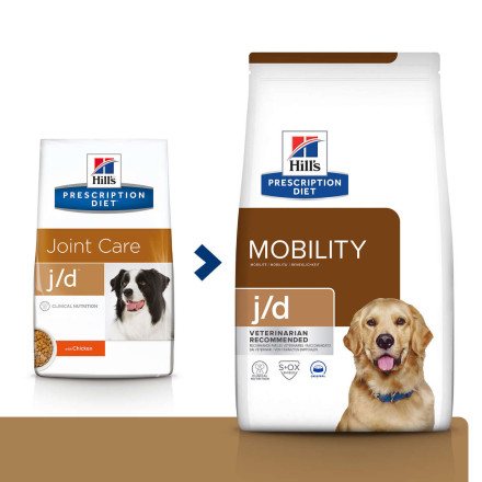 Hills Prescription Diet j/d Joint Care сухой диетический корм для собак для поддержания здоровья и подвижности суставов, с курицей - 12 кг