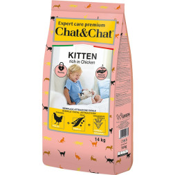 Chat&amp;Chat Expert Premium сухой корм для котят с курицей - 14 кг