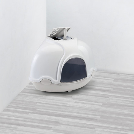 IMAC GINGER био-туалет для кошек угловой, 52х52х44,5 см, светло-серый