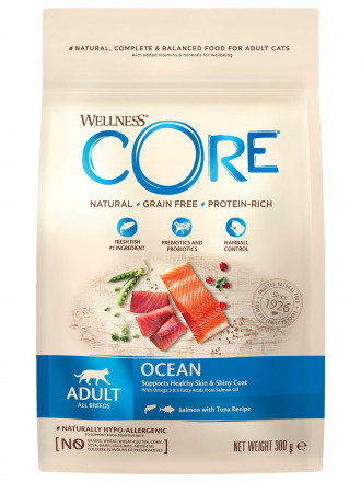 Wellness Core сухой корм для взрослых кошек с лососем и тунцом 300 г